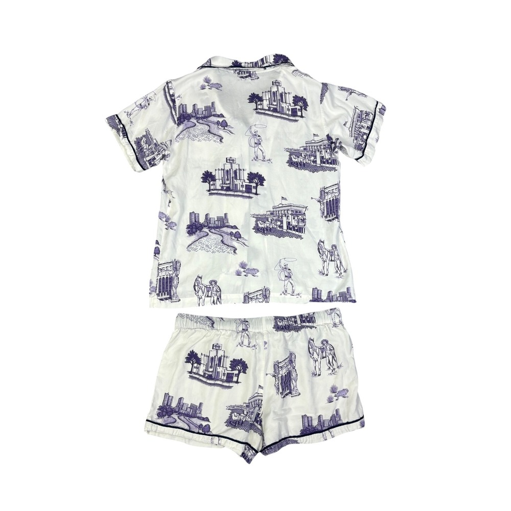 NEW Katie Kimes Fort Worth Toile Pajama Set Women Size Medium Country Texas - Picture 3 of 8
